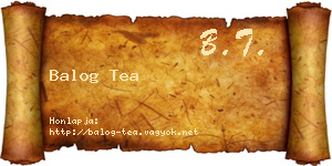 Balog Tea névjegykártya