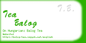 tea balog business card